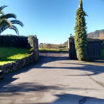 Entrada a la finca  y patio de las casas